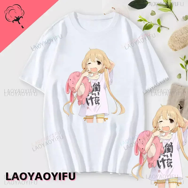 If You Work You Lose” Anzu Futaba Anime T-Shirt – Kawaii Cotton Tee 2024