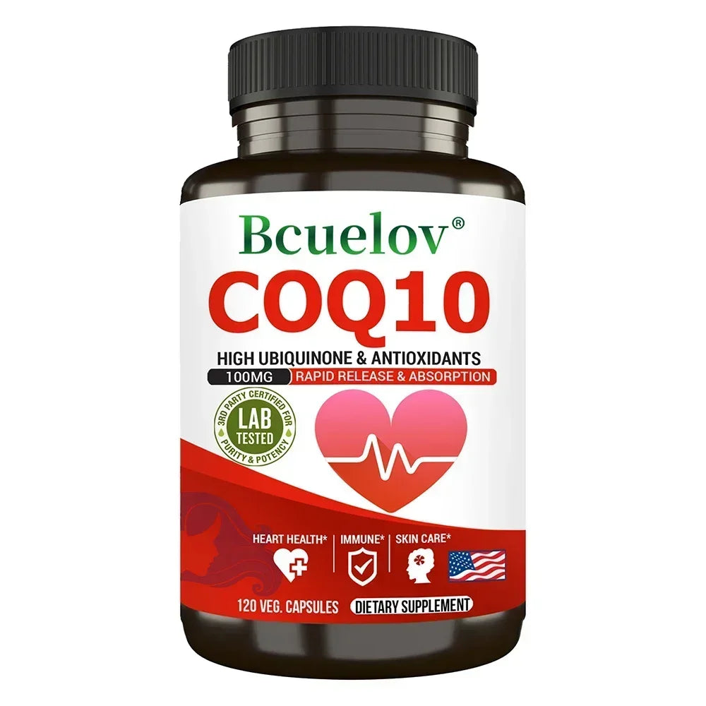 CoQ10 100mg High Absorption Supplement - Heart Health & Energy Support with Black Pepper Extract (120 Capsules)