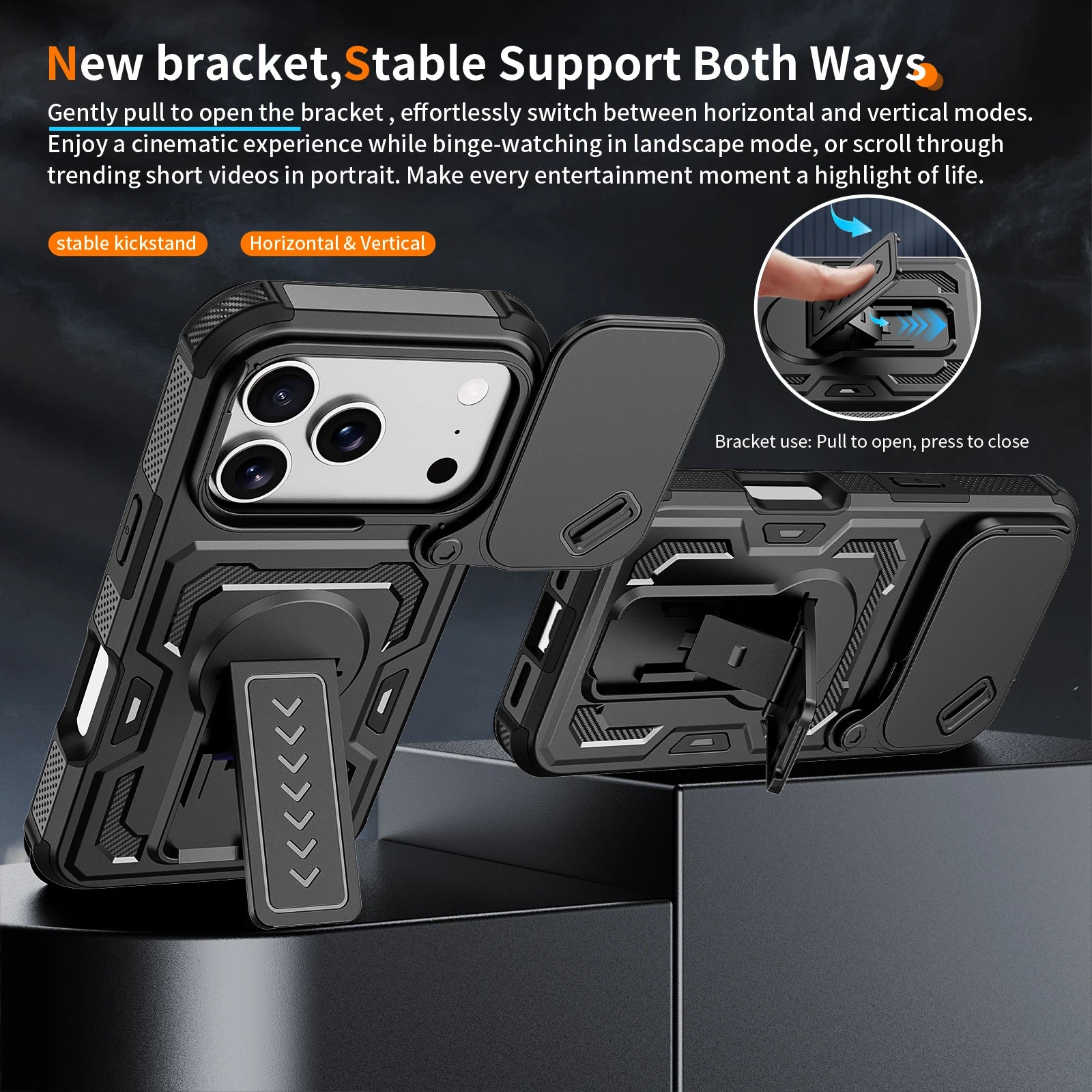 🔥 SALE! Dual Layer Tough Case for iPhone 17/16 Pro Max - Shockproof with Kickstand