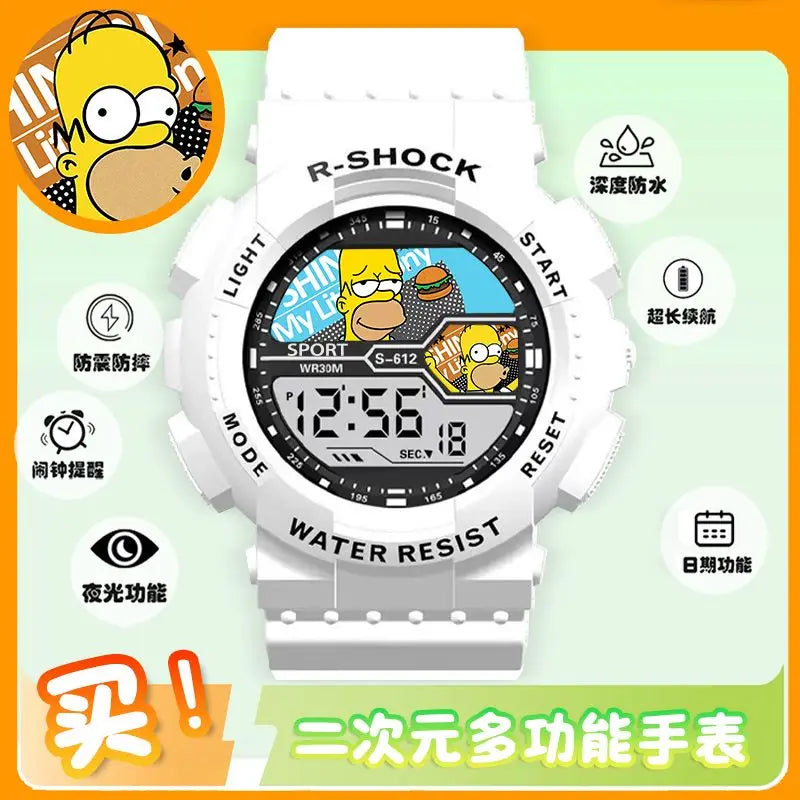 The Simpsons Anime Waterproof Watch – Sports Chronograph Electronic Watch for Boys & Girls