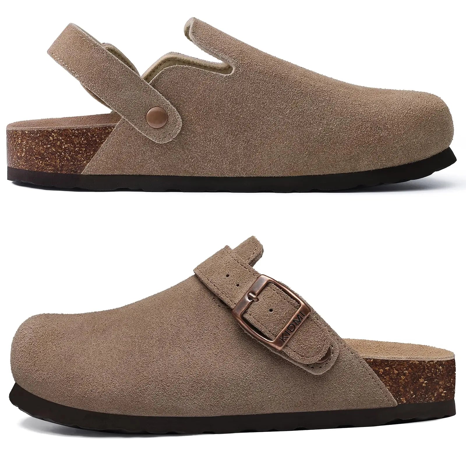 Asgard Women’s Leather Clogs – Soft Cork Mules with Adjustable Strap