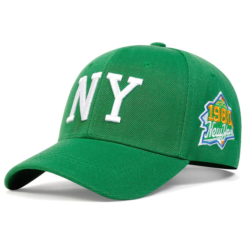 NY Letter Embroidered Baseball Cap - Adjustable Cotton Snapback Hat for Men
