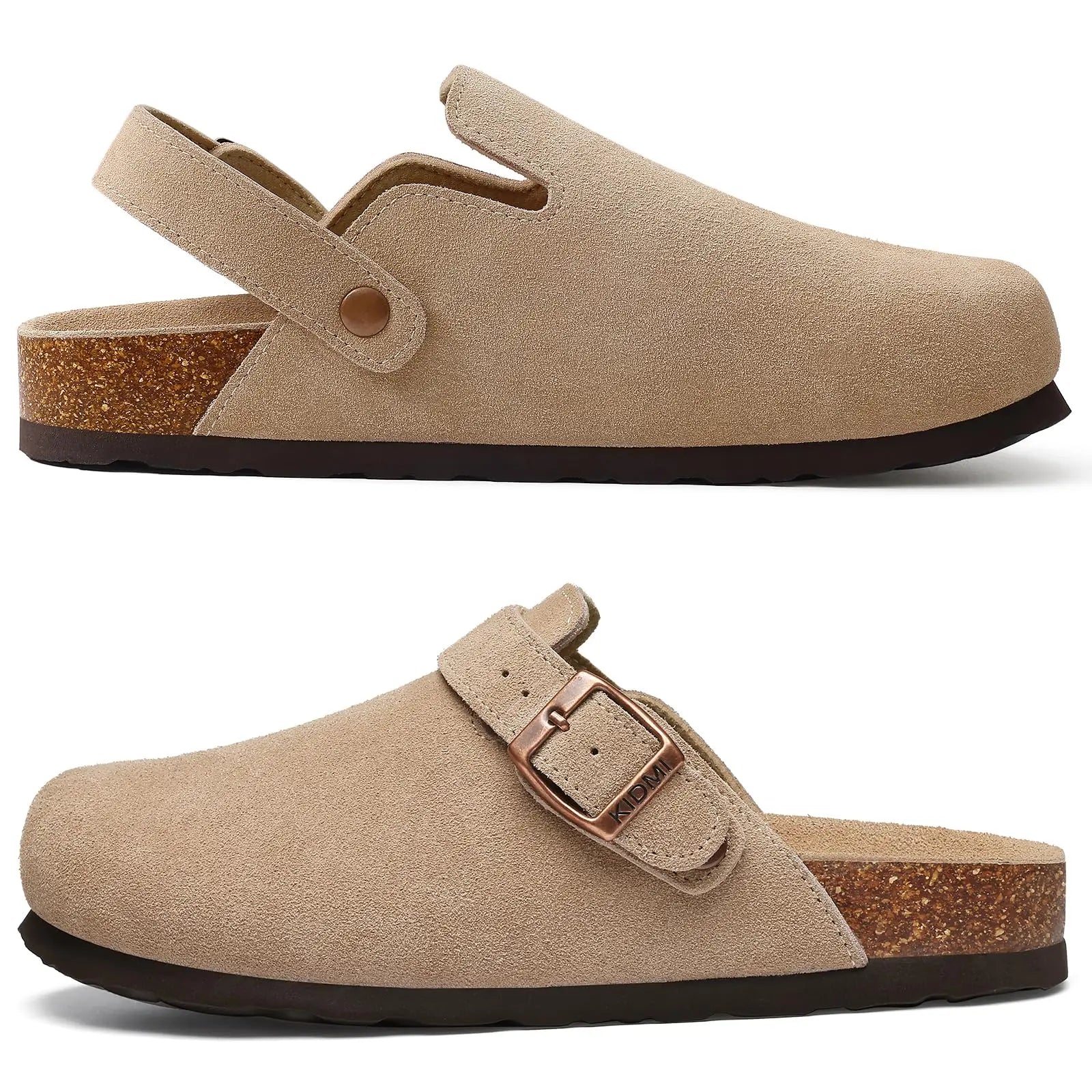 Asgard Women’s Leather Clogs – Soft Cork Mules with Adjustable Strap