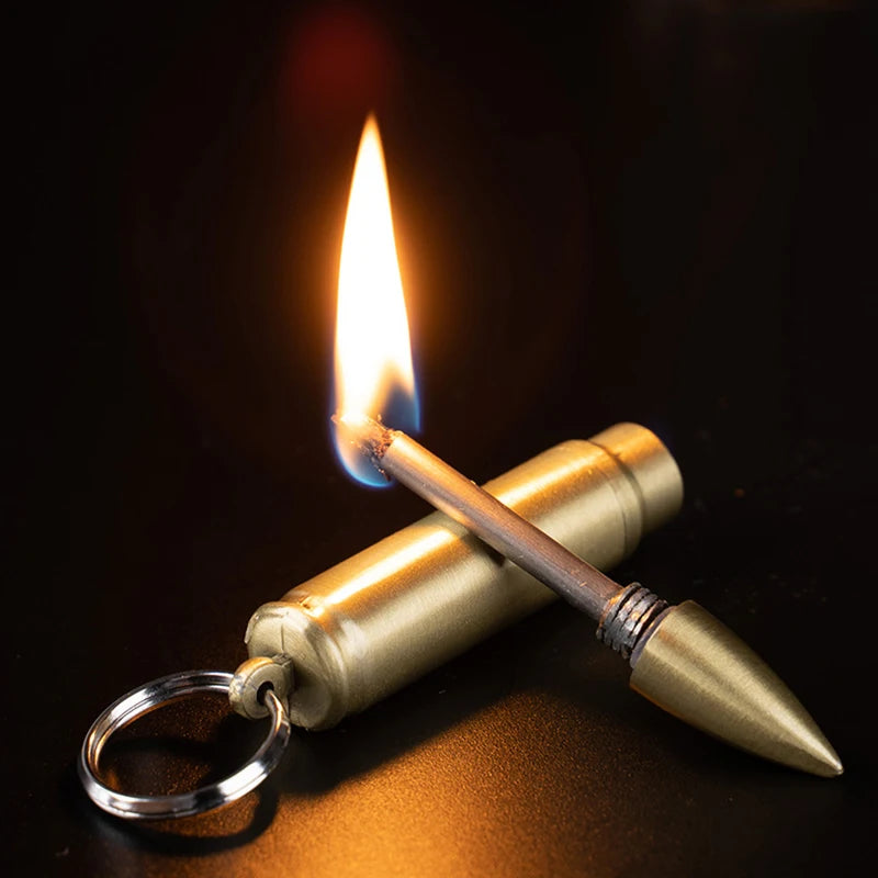 Permanent Match Lighter with Bottle Opener – Refillable Metal Keychain Lighter for Camping & EDC