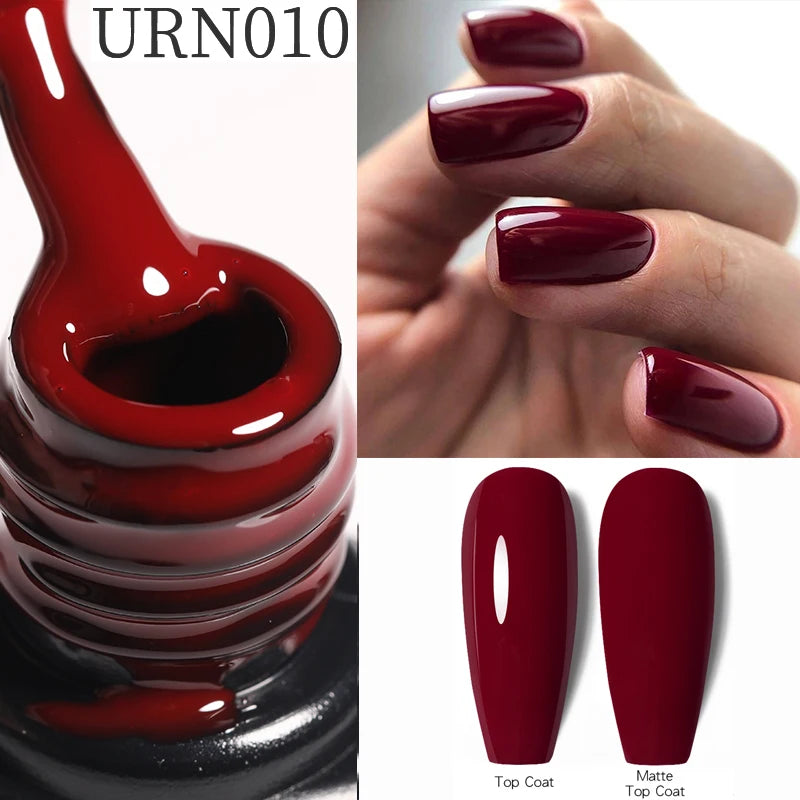Dark Red Gel Nail Polish – Soak-Off LED/UV Gel Varnish for Salon & Home Use