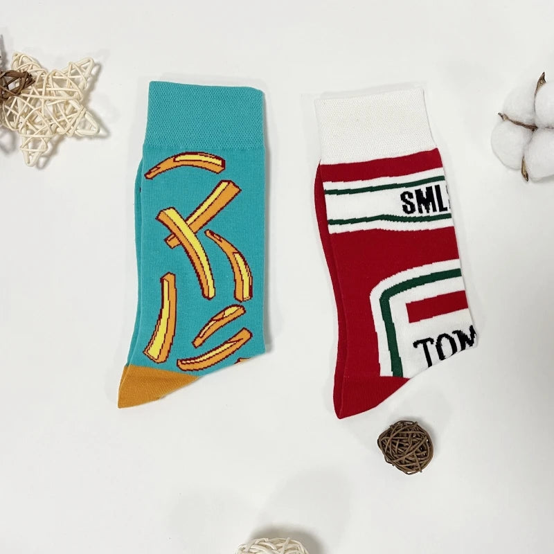 Funny Food Print Socks Unisex Casual Socks