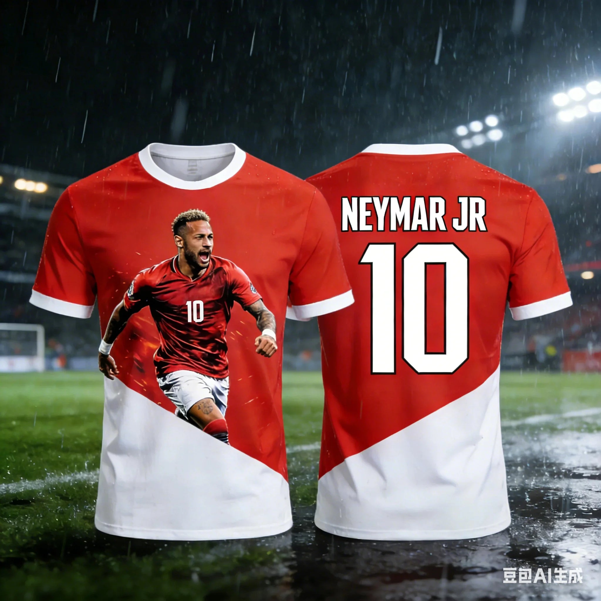 Neymar 3D Printed Football Jersey - Lightweight Sports T-Shirt