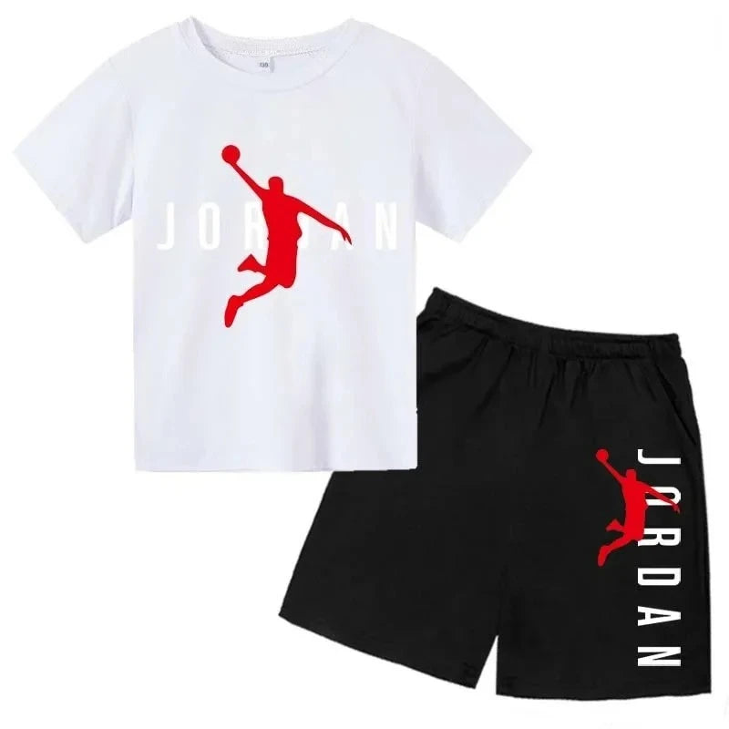 Kids Summer Outfit Set - Boys & Girls Sporty T-Shirt & Shorts (Ages 2-13)