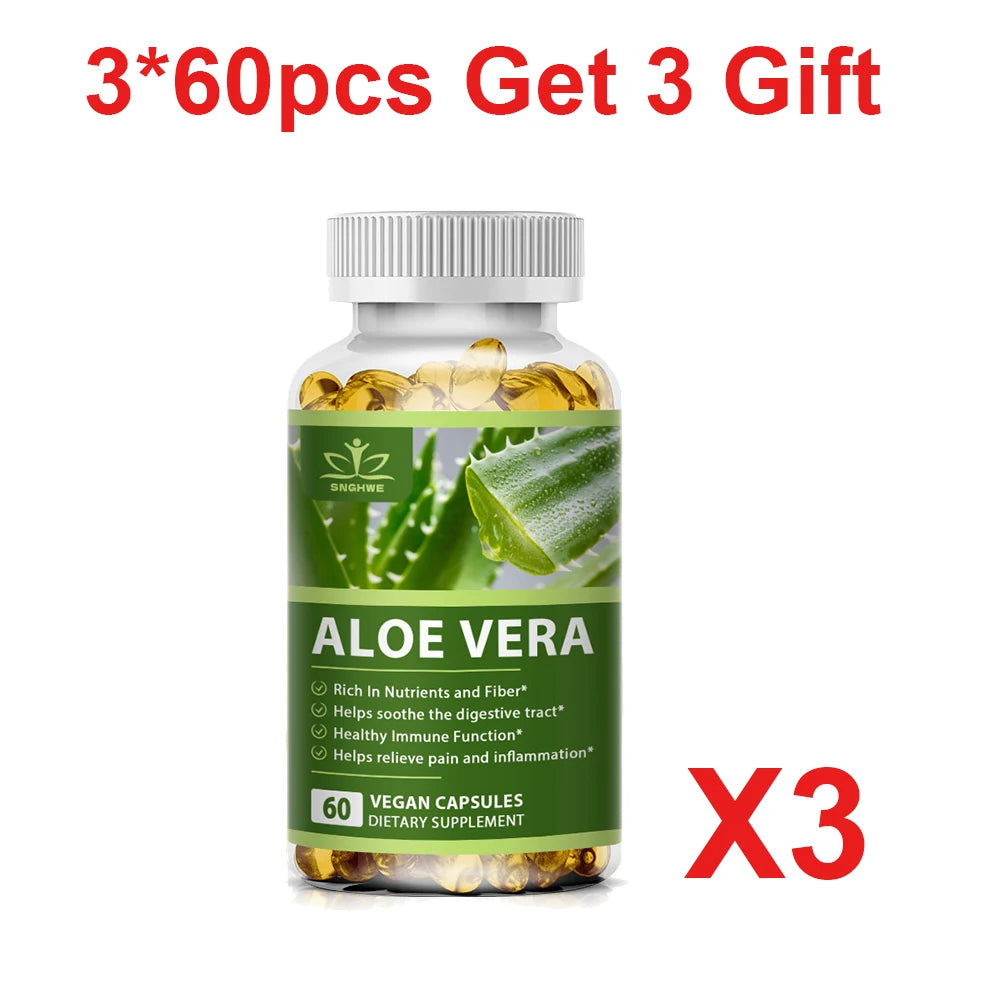 Organic Aloe Vera Weight Loss Capsules - Fast Fat Burning & Detox for Beauty & Health