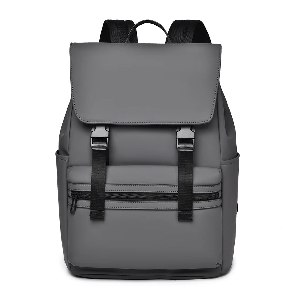 Men's Black Fashionable Backpack with Multiple Pockets, Ideal for Business and Travel, Spacious and Durable