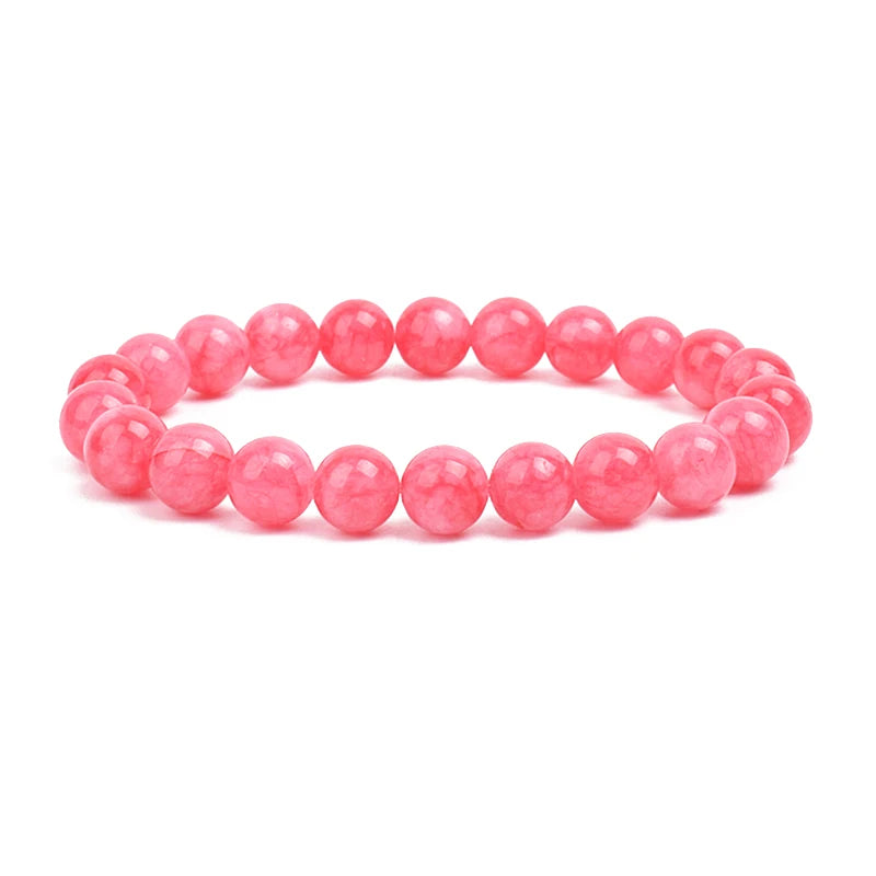 Natural Stone Beads Bracelet – Amethyst, Quartz, Jade & Agate Healing Bangle