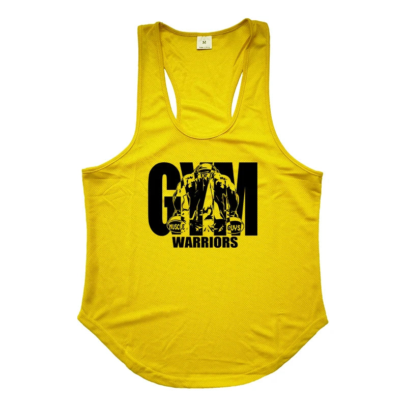 Men's Gym Tank Top - Breathable Mesh Stringer Vest for Bodybuilding & Workout