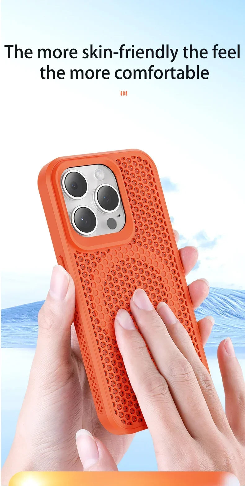 Cooling iPhone Case – Heat Dissipation Breathable Hard Cover with MagSafe for iPhone 17, 16, 15, 14, 13, 12, 11