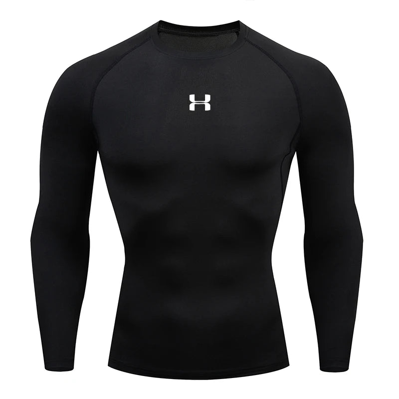 Men's Compression Long Sleeve Athletic Shirt - Running & Gym Performance Top