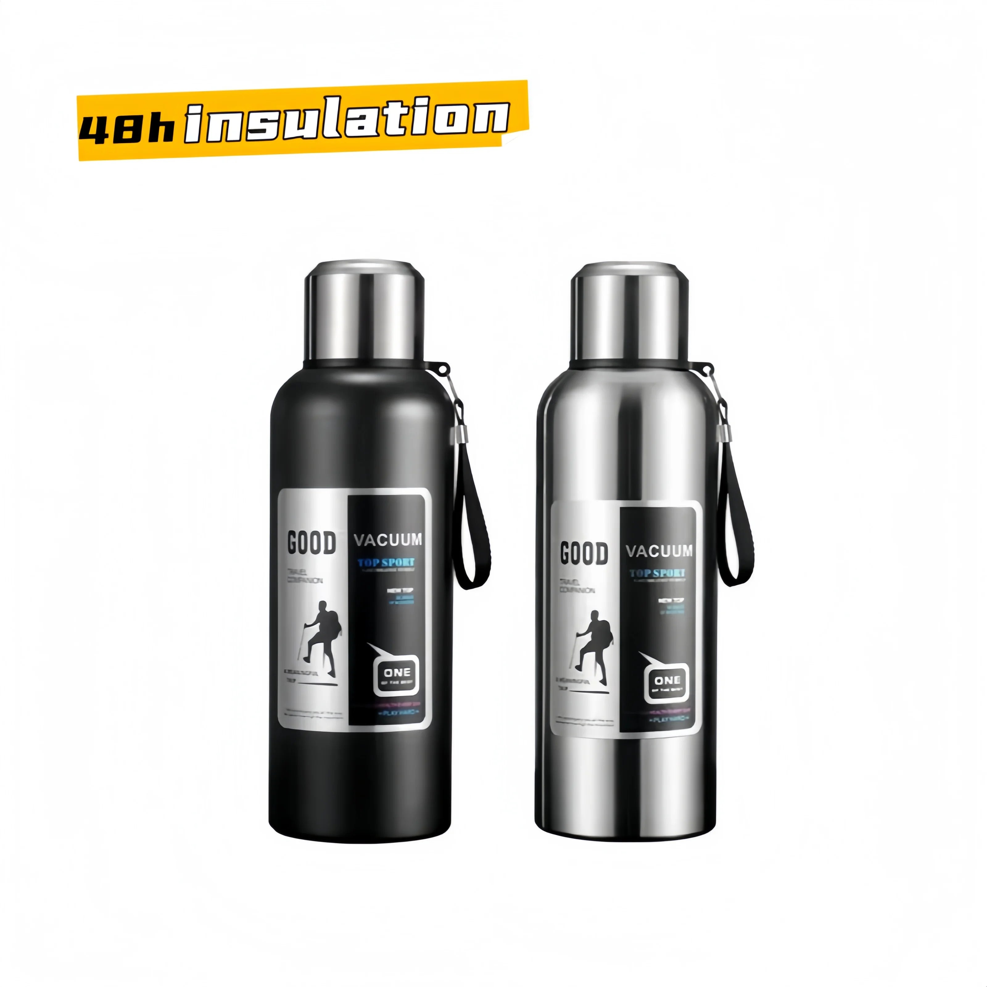 Large Insulated Thermos Tumbler - 600ml-2000ml Stainless Steel Water Bottle