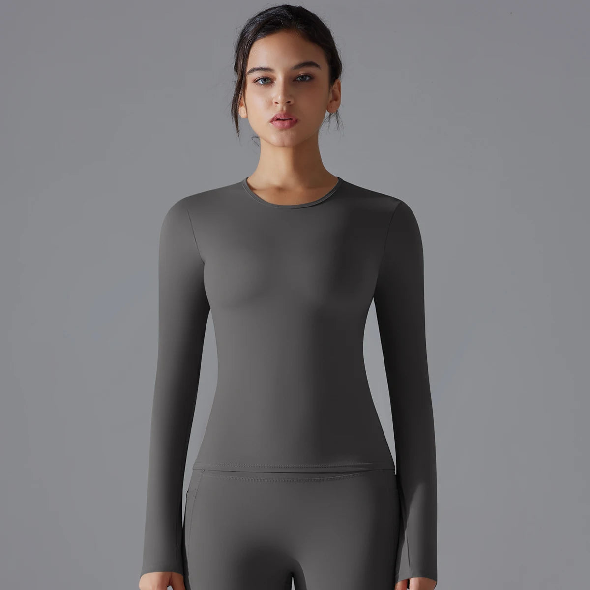 Women's Long Sleeve Yoga Shirt - Dry-Fit Workout Top for Gym, Running & Fitness