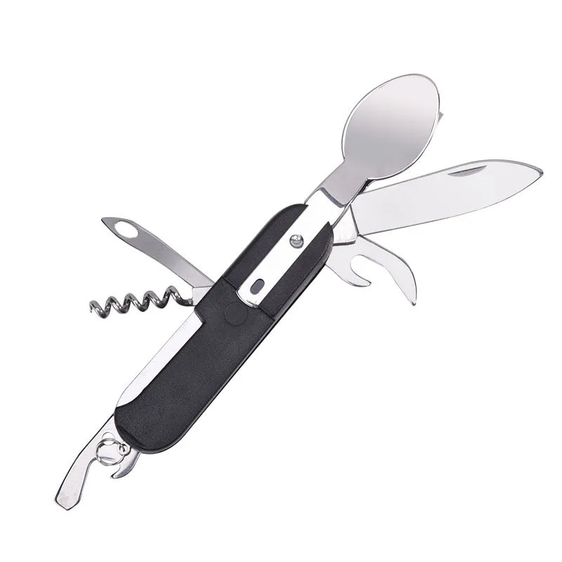 Multifunctional folding tableware Fork Spoon Knife Picnic Camping gadgets survival outdoor multitool camp cutlery combinatio