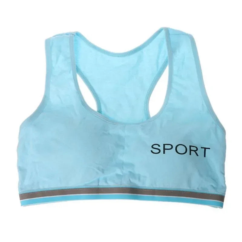 Girls Bra Cotton Children Girls Vest Students Comfortable Breathable Sports Bra No Steel Ring Underwear 7-16Y Kids Bra