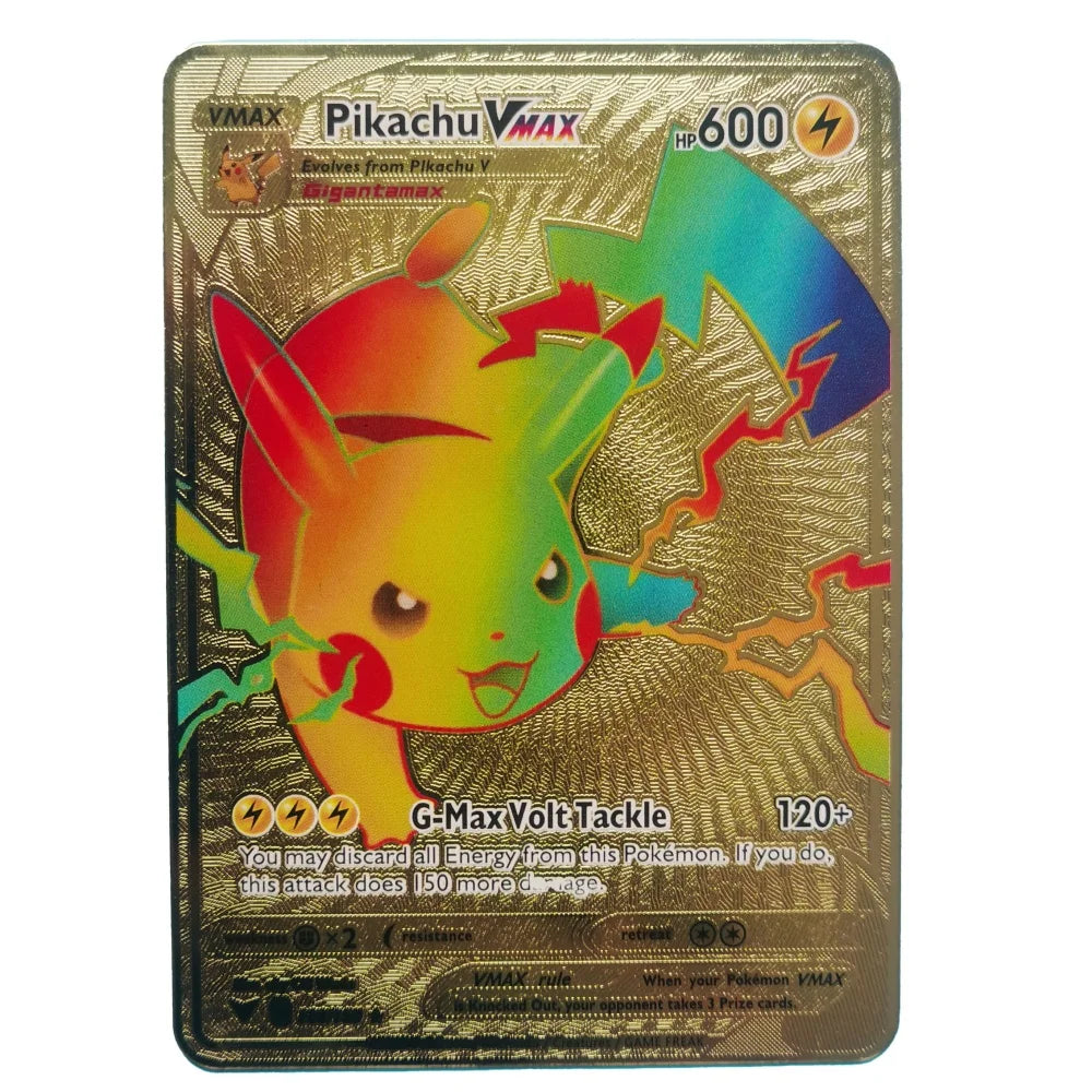 Pokemon Gold Metal Cards – 20 Styles Mewtwo, Pikachu GX & Charizard VMAX Set