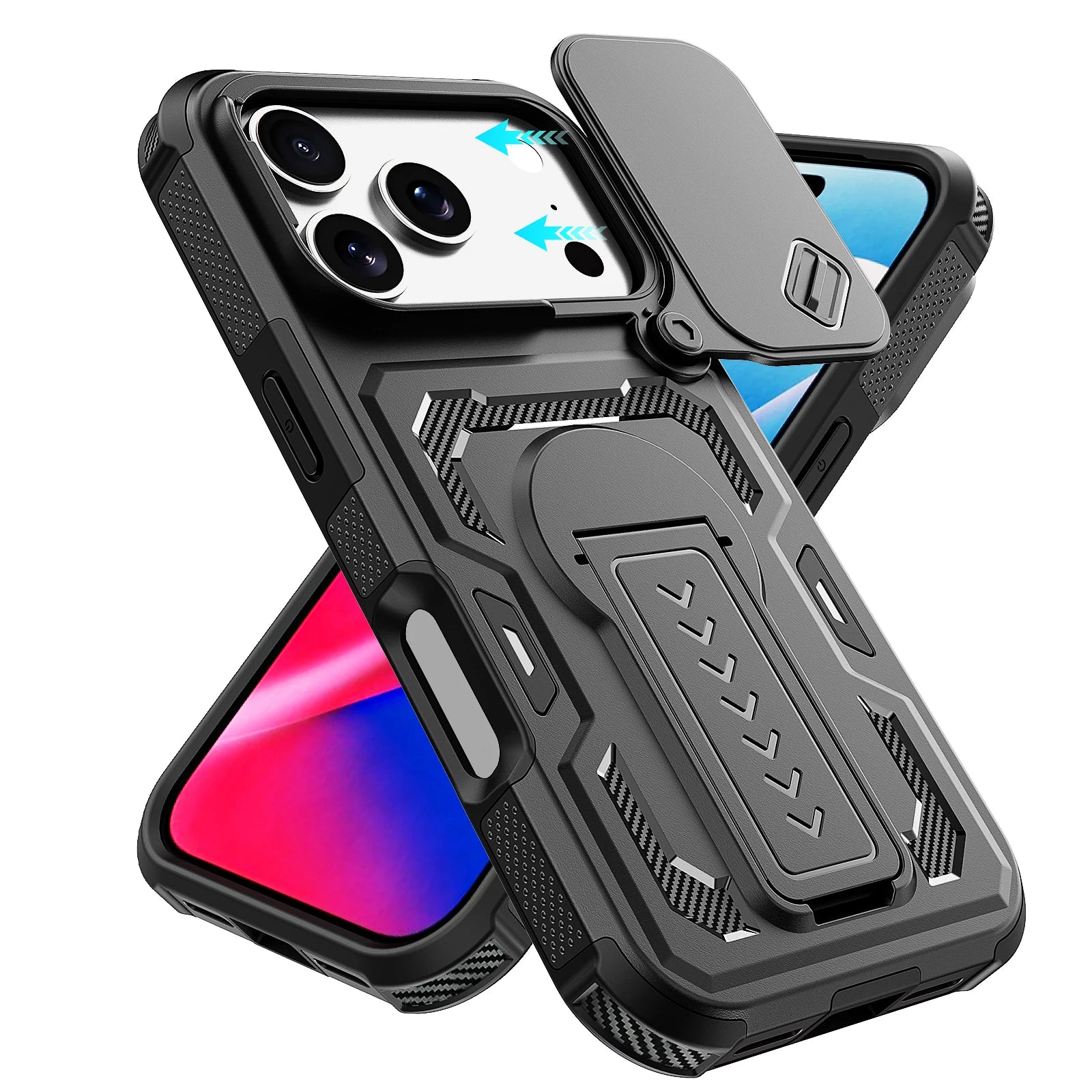 🔥 SALE! Dual Layer Tough Case for iPhone 17/16 Pro Max - Shockproof with Kickstand