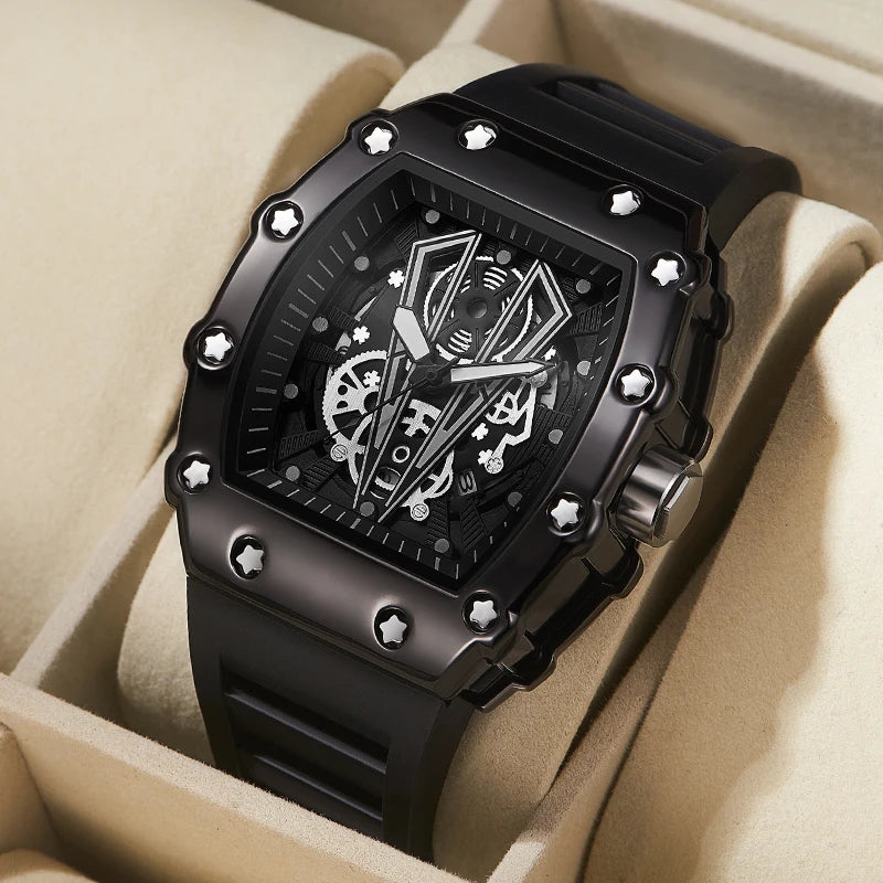 Men's Sport Quartz Watch - Waterproof Silicone Band Wristwatch