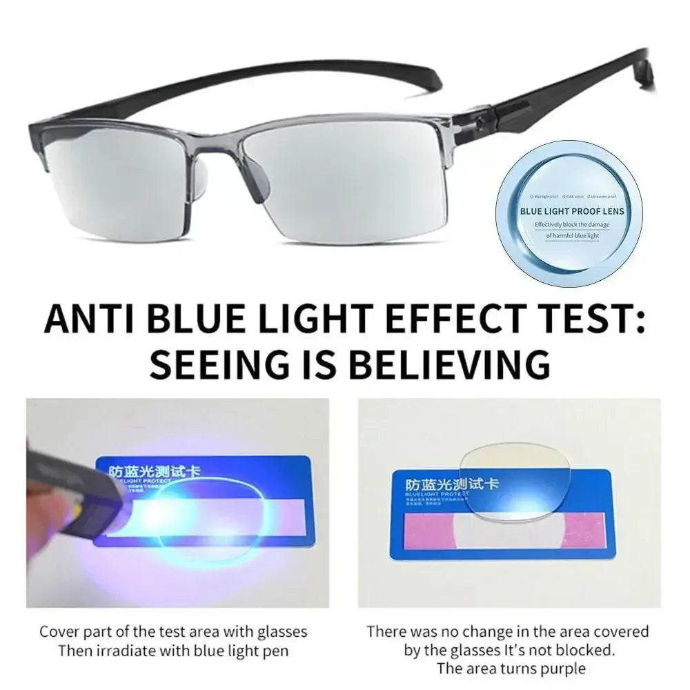 Smart Auto-Focus Reading Glasses - Anti-Blue Ray Computer Eyeglasses with Automatic Zoom