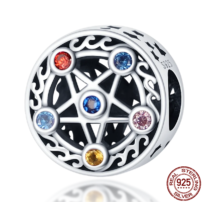 925 Sterling Silver Charm Bead with Zircon - Compatible Bracelet Charm