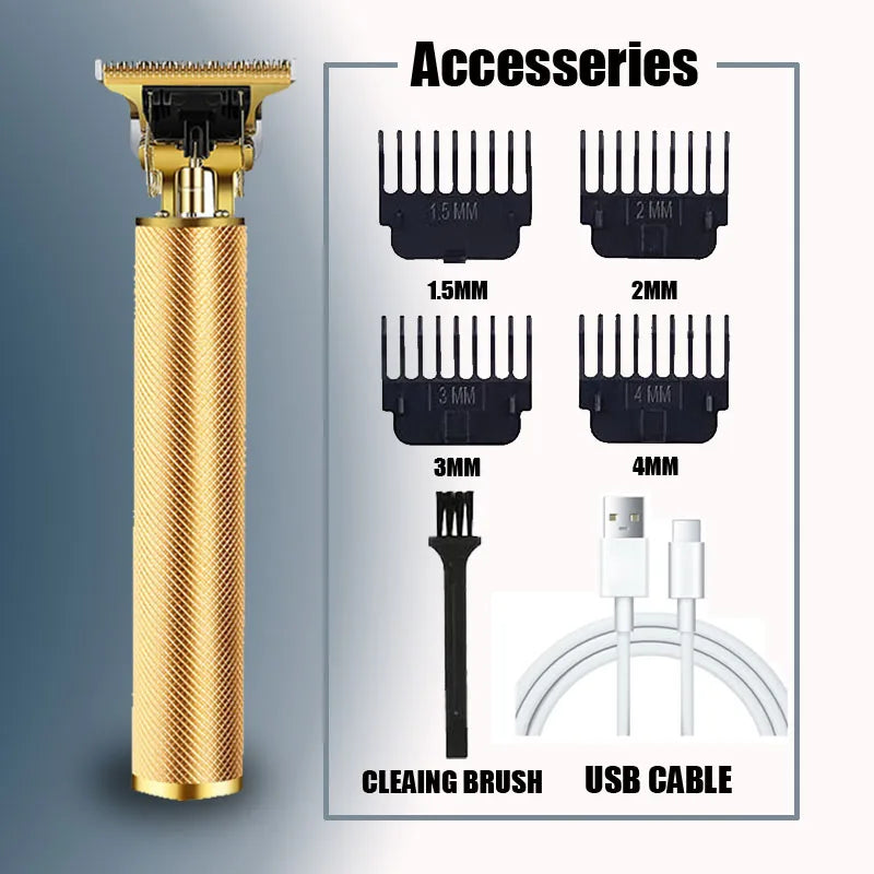 T9 Electric Hair Trimmer - USB Rechargeable Professional Clipper for 0mm Bald Fades