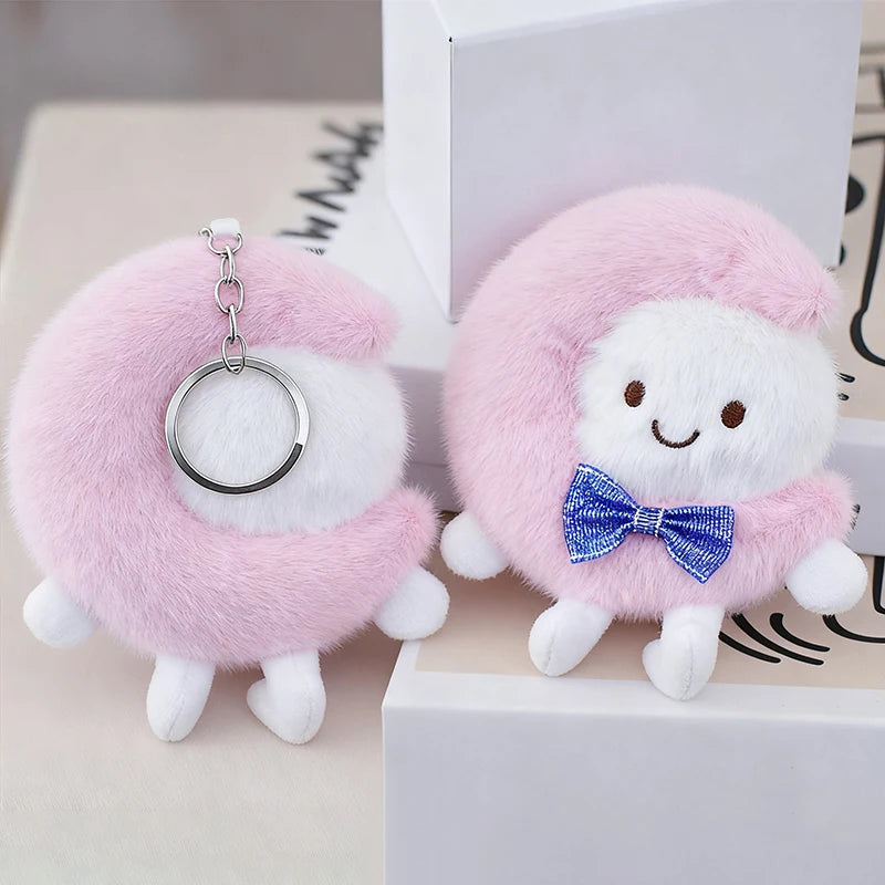 Cute Moon Plush Doll Toys Pendant Keychain Backpack Home Hangings Decoration Gifts