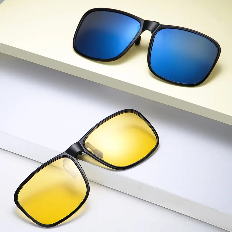 ⬛ 45% OFF! Square Polarized Clip-On Sunglasses - Flip-Up UV400 for Night Driving
