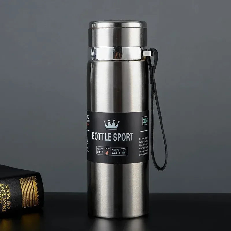 1L Stainless Steel Thermal Water Bottle - Vacuum Insulated Flask for Hot & Cold Drinks