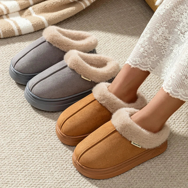 Women's Winter Slippers - Anti-Slip Indoor Outdoor Snow Boots with Thick Sole