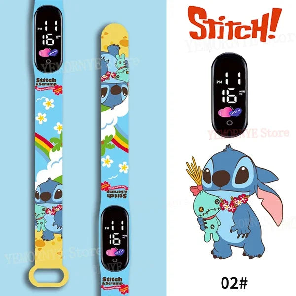 Disney Stitch Digital LED Watch – Kids Sports Watch