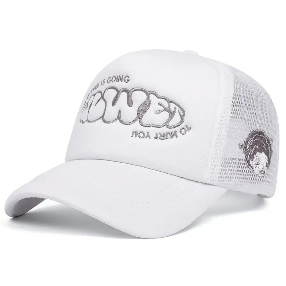 Breathable Trucker Cap - Adjustable Snapback Baseball Hat with Sun Protection for Hip-Hop Style