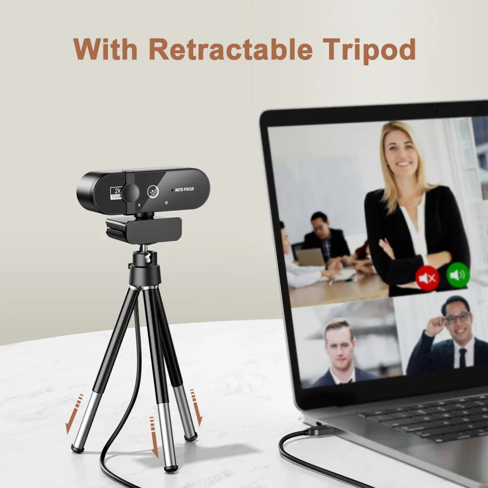 4K Webcam with Autofocus & Microphone - HD USB Camera for PC Laptop Streaming & Video Calls