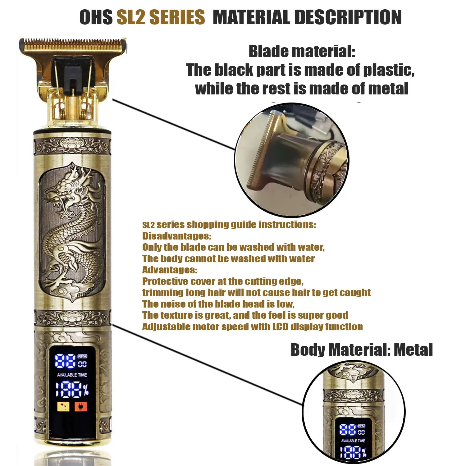 Rechargeable Waterproof Barber Trimmer for Men – Multi-Purpose Grooming Kit