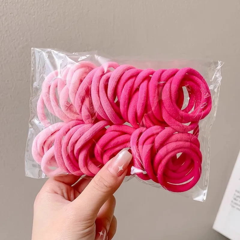 Colorful Elastic Hair Rope – Ponytail Scrunchie Set for Girls | Outdoor & Casual Wear