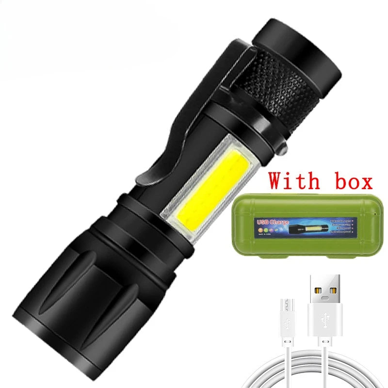 P50 Ultra Bright LED Flashlight - 2000 Lumens Tactical Rechargeable Torch with Zoom