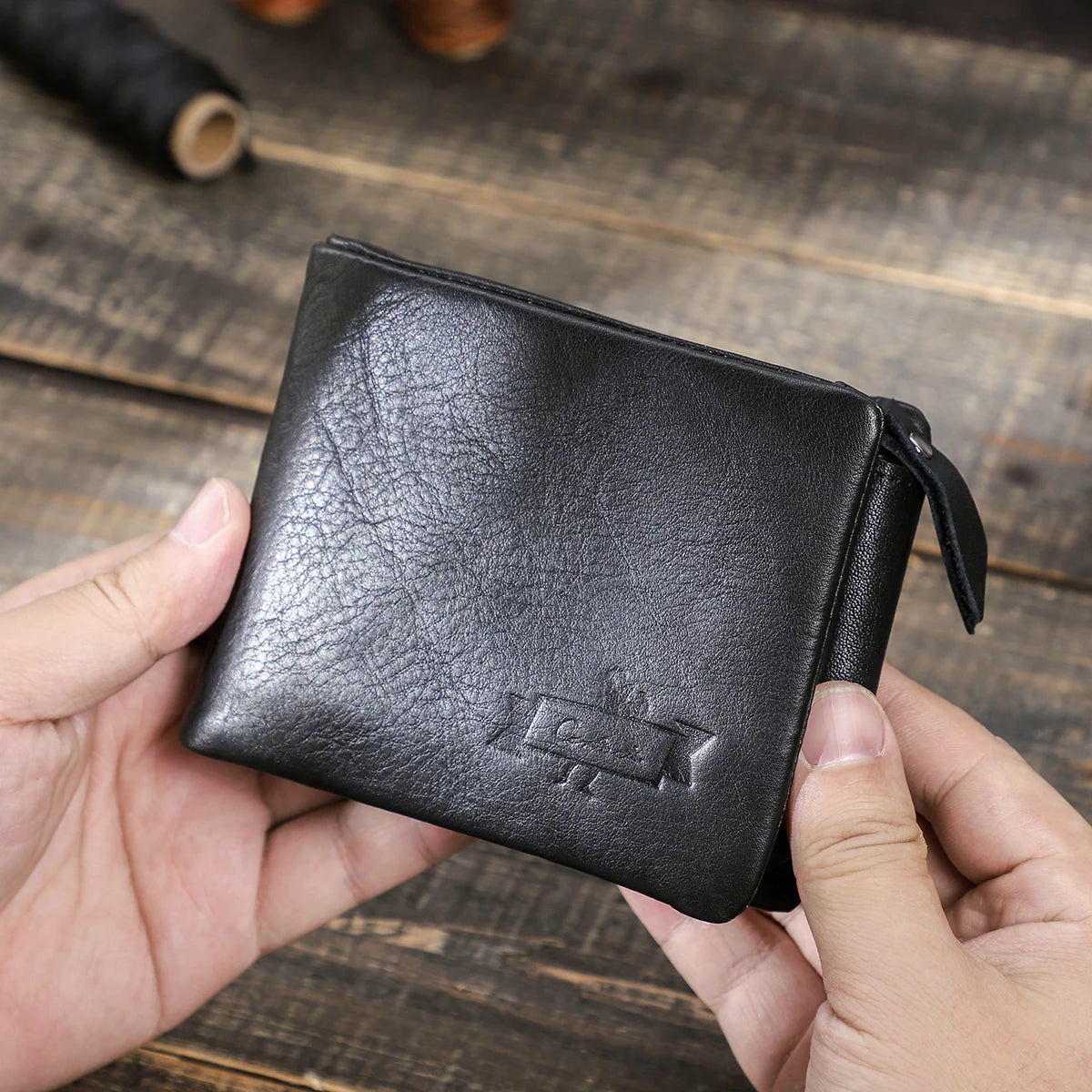 Crazy Horse Leather Trifold Wallet – Coin Pocket