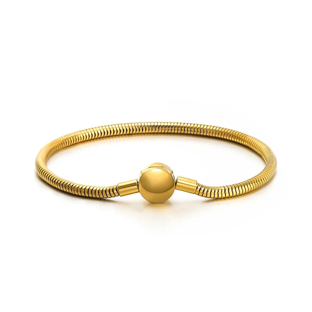 Stainless Steel DIY Bracelet Base with Heart Clasp - 20cm