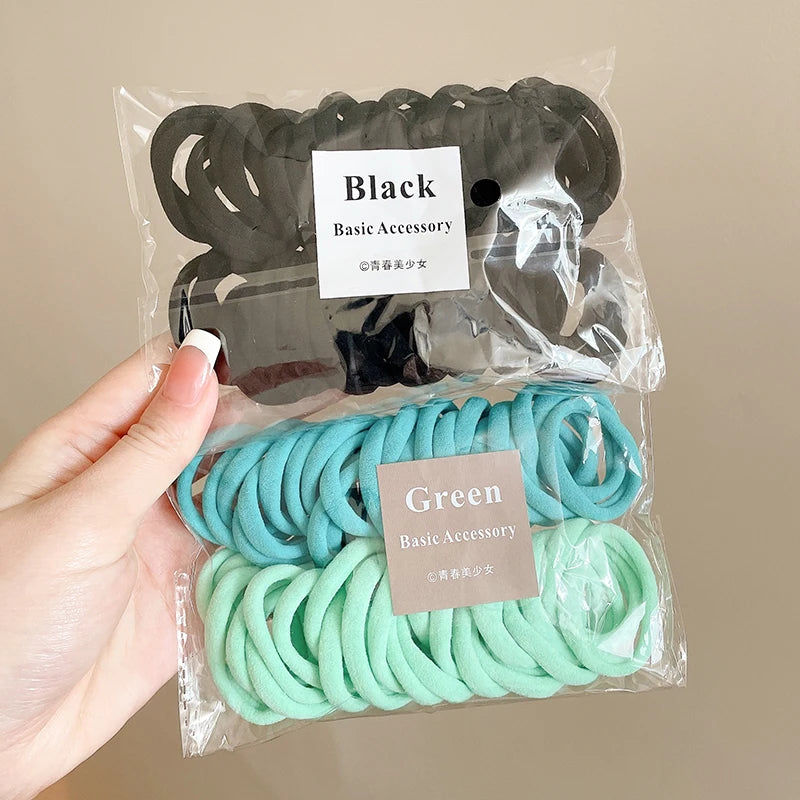 Colorful Elastic Hair Rope – Ponytail Scrunchie Set for Girls | Outdoor & Casual Wear