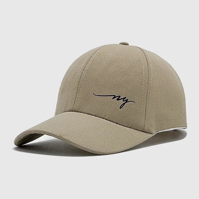 NY Embroidered Baseball Cap - Solid Color Snapback Hat with Sun Protection for Summer