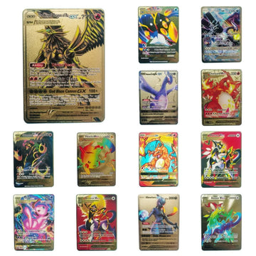 Pokemon Gold Metal Cards – 20 Styles Mewtwo, Pikachu GX & Charizard VMAX Set