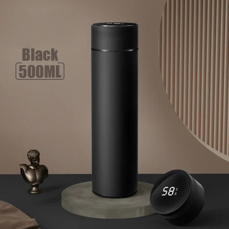 500ml Stainless Steel Thermos with Temperature Display - Insulated Bottle