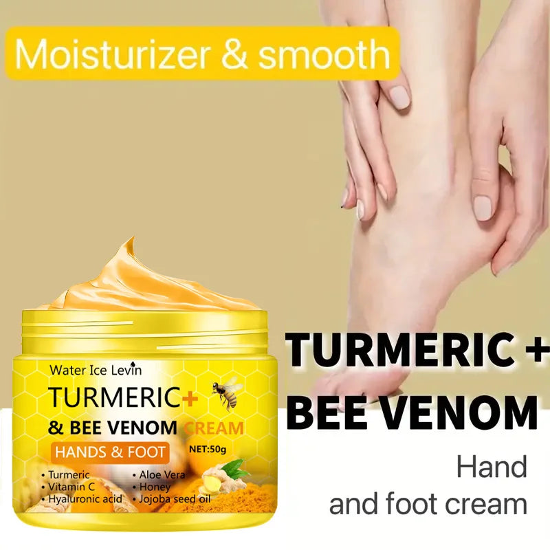 Turmeric Bee Venom Foot & Hand Cream - Cracked Skin Repair 50g