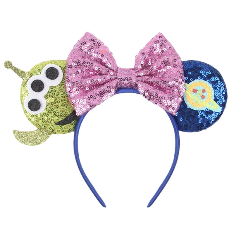 Disney Colorful Sequins Bow Headband – Rainbow Hair Accessory for Girls & Disney Fans