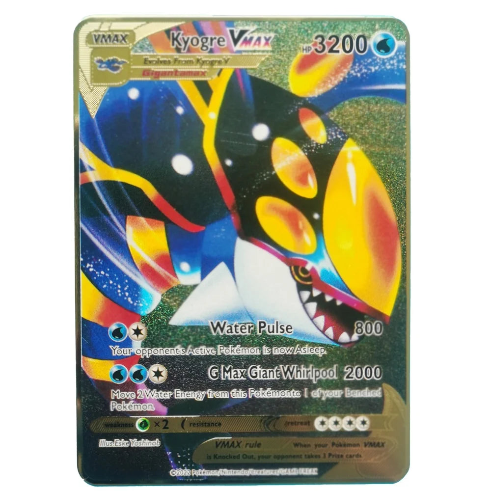 Pokemon Gold Metal Cards – 20 Styles Mewtwo, Pikachu GX & Charizard VMAX Set