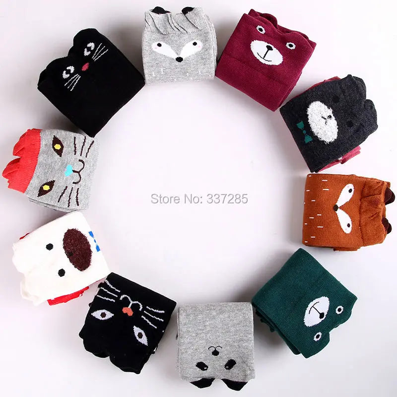 Cute Cartoon Kids Socks Animal Pattern Crew