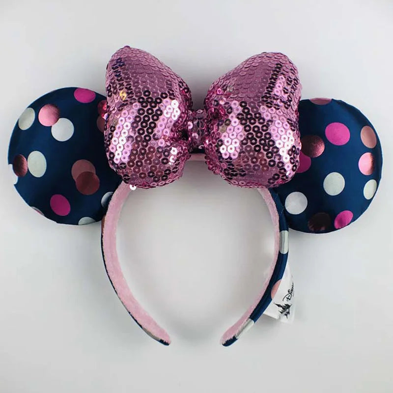 Disney Mickey Ears Headband – Minnie Sequin Party Hairband for Women & Girls