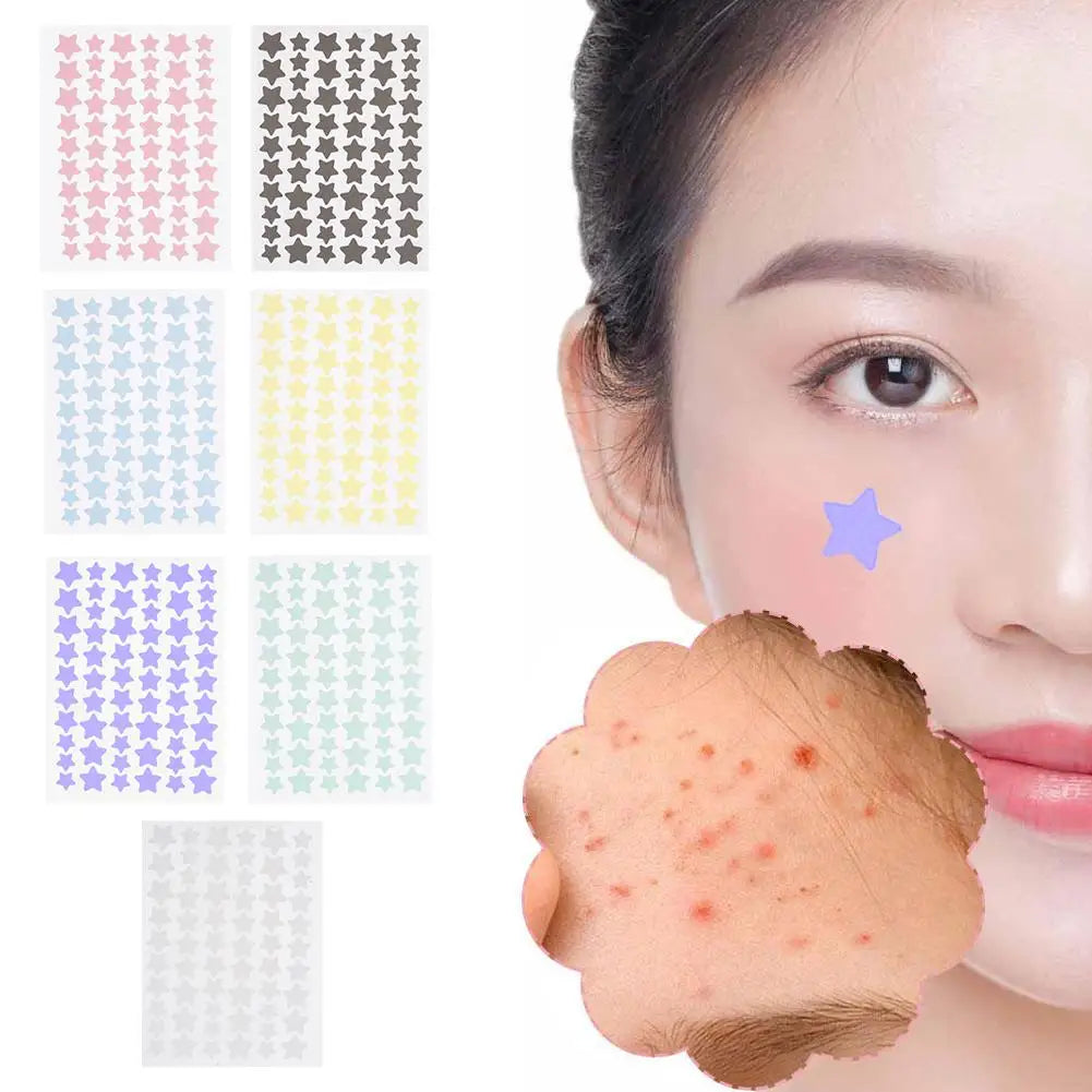 Colorful Star-Shaped Acne Patches - 60 Pack | Cute Pimple Stickers